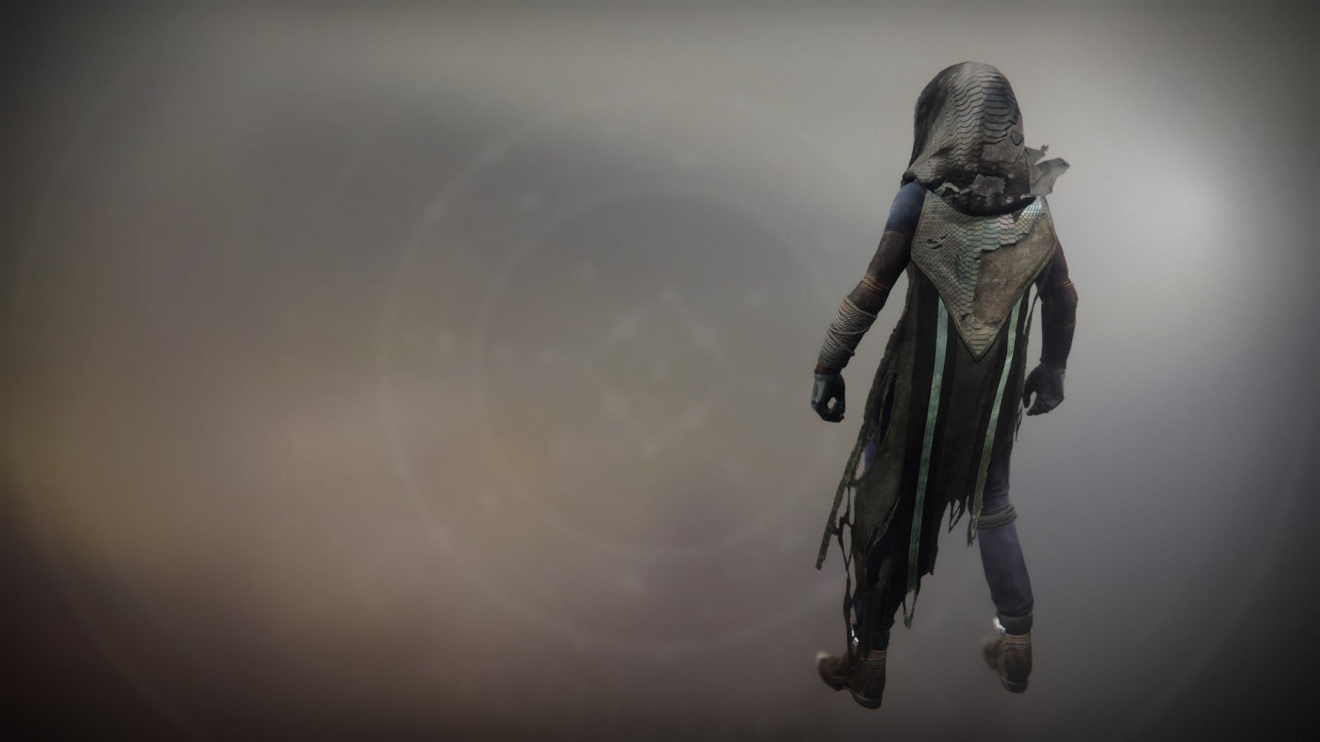 An in-game render of the Solstice Cloak (Drained).
