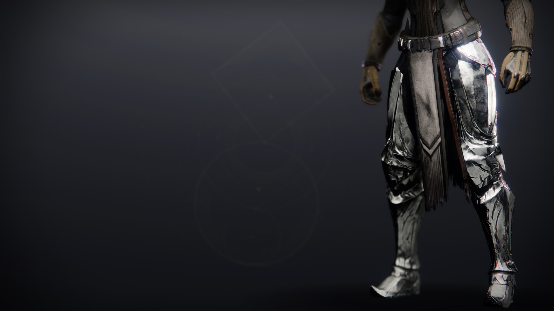An in-game render of the Descending Echo Greaves.